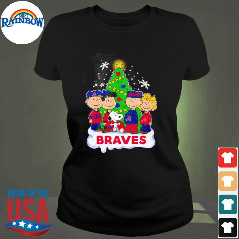 Atlanta Braves Snoopy Peanuts Christmas T-Shirt - ShirtsOwl Office