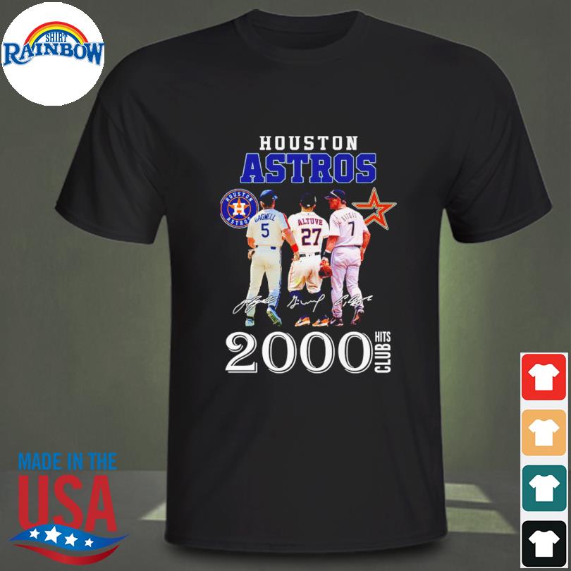 Houston Astros Bagwell Altuve and Biggio 2000 hits club shirt