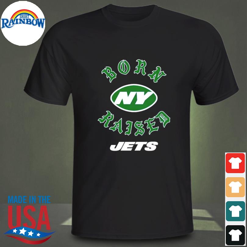 Unisex Born x Raised Black New York Jets T-Shirt Size: 4XL