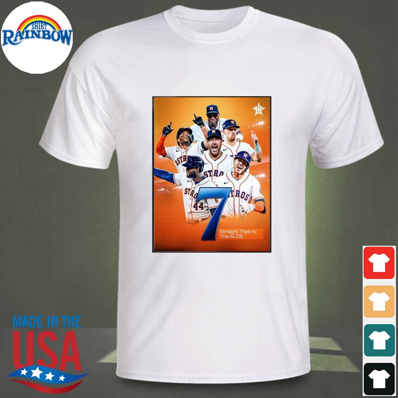 Houston astros lucky 7 are headed back to the alcs mlb 2023 postseason  poster shirt, hoodie, sweater, long sleeve and tank top