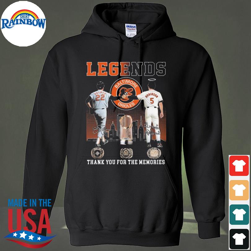 Legends Baltimore Orioles Palmer And Robinson Thank You For The Memories T- Shirt, hoodie, sweater, long sleeve and tank top