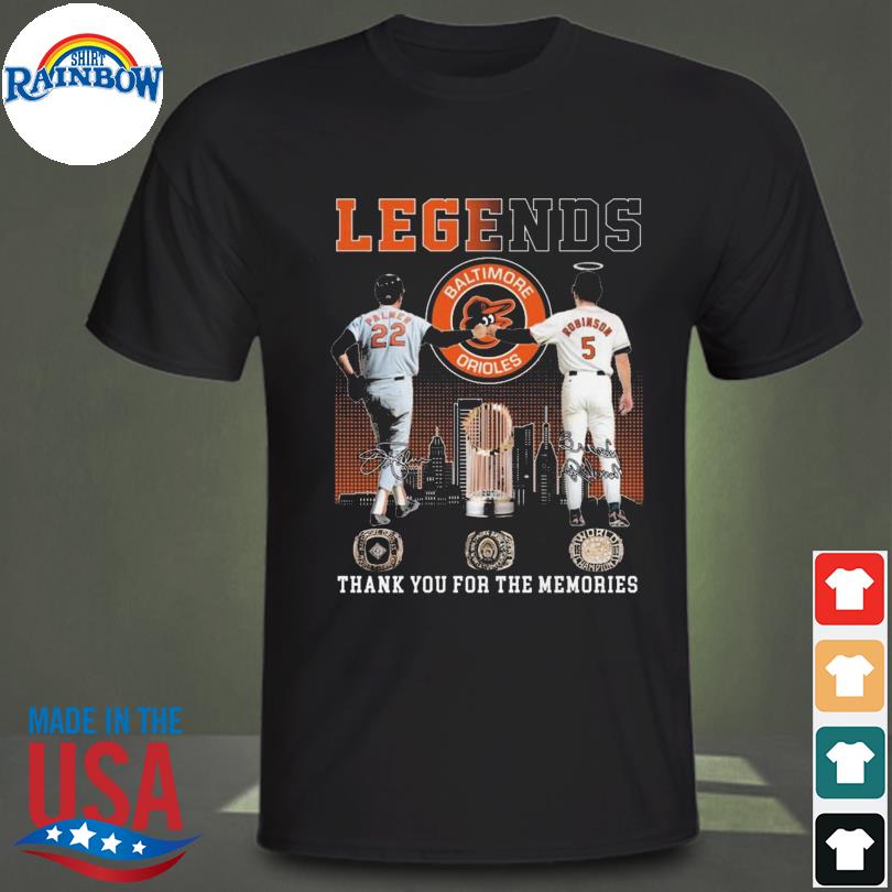 Legends Baltimore Orioles Palmer And Robinson Thank You For The Memories  T-shirt