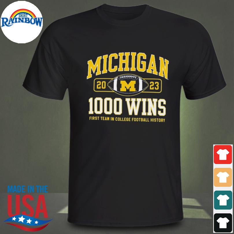 Champion Navy Michigan Wolverines Football 1,000 Wins T-Shirt