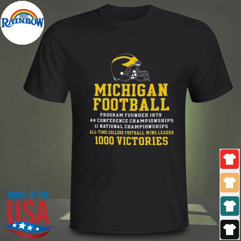 Champion Navy Michigan Wolverines Football All-Time Wins Leader T-Shirt